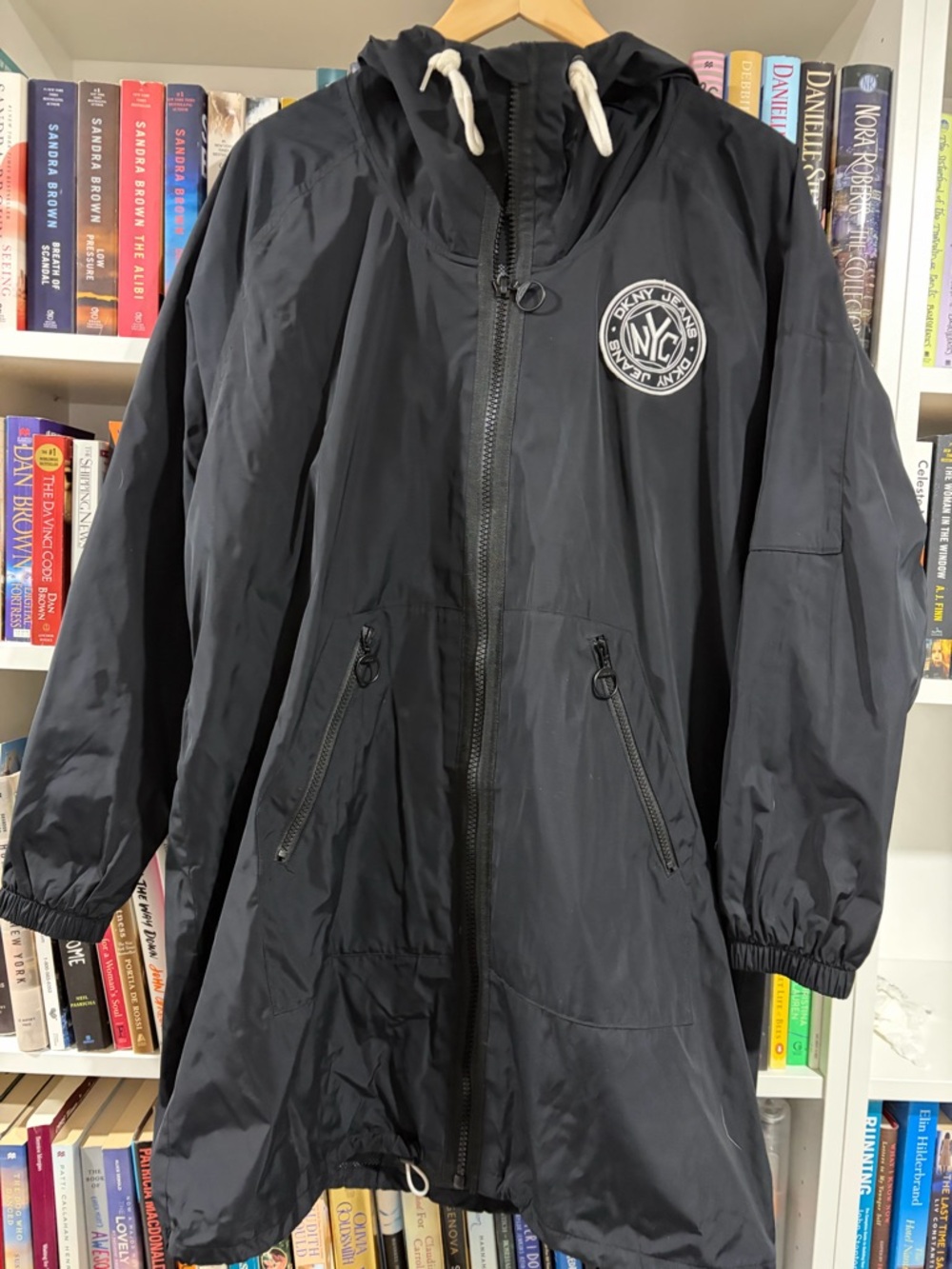 DKNY Black Jacket with White Embroidered Crest.